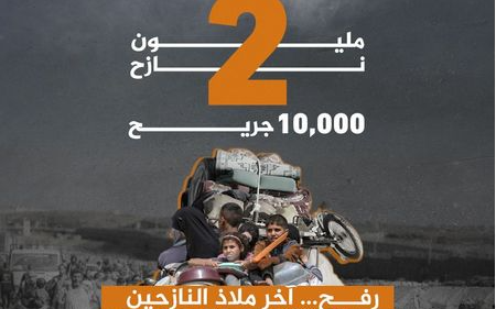 To help the people of Rafah - provide water and feed the displaced - zakat is permissible - photo
